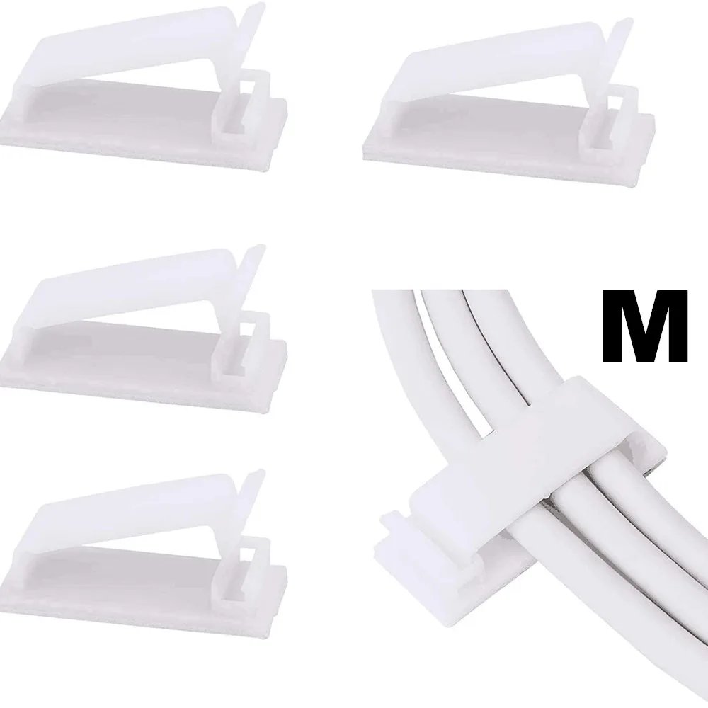 Cable Clips Self Adhesive Cord Management Black Wire Holder Organizer Clamp Self-adhesive Car Wire Clip Accessories