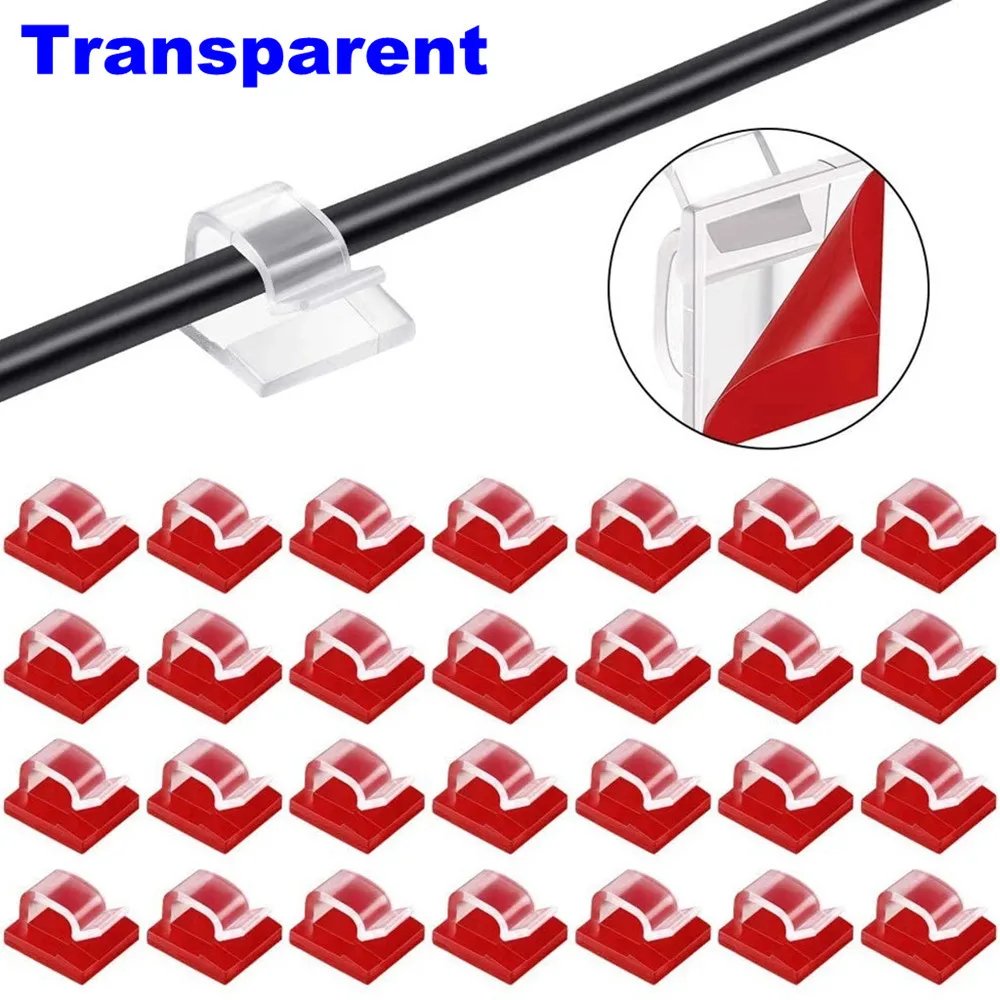 Cable Clips Self Adhesive Cord Management Black Wire Holder Organizer Clamp Self-adhesive Car Wire Clip Accessories