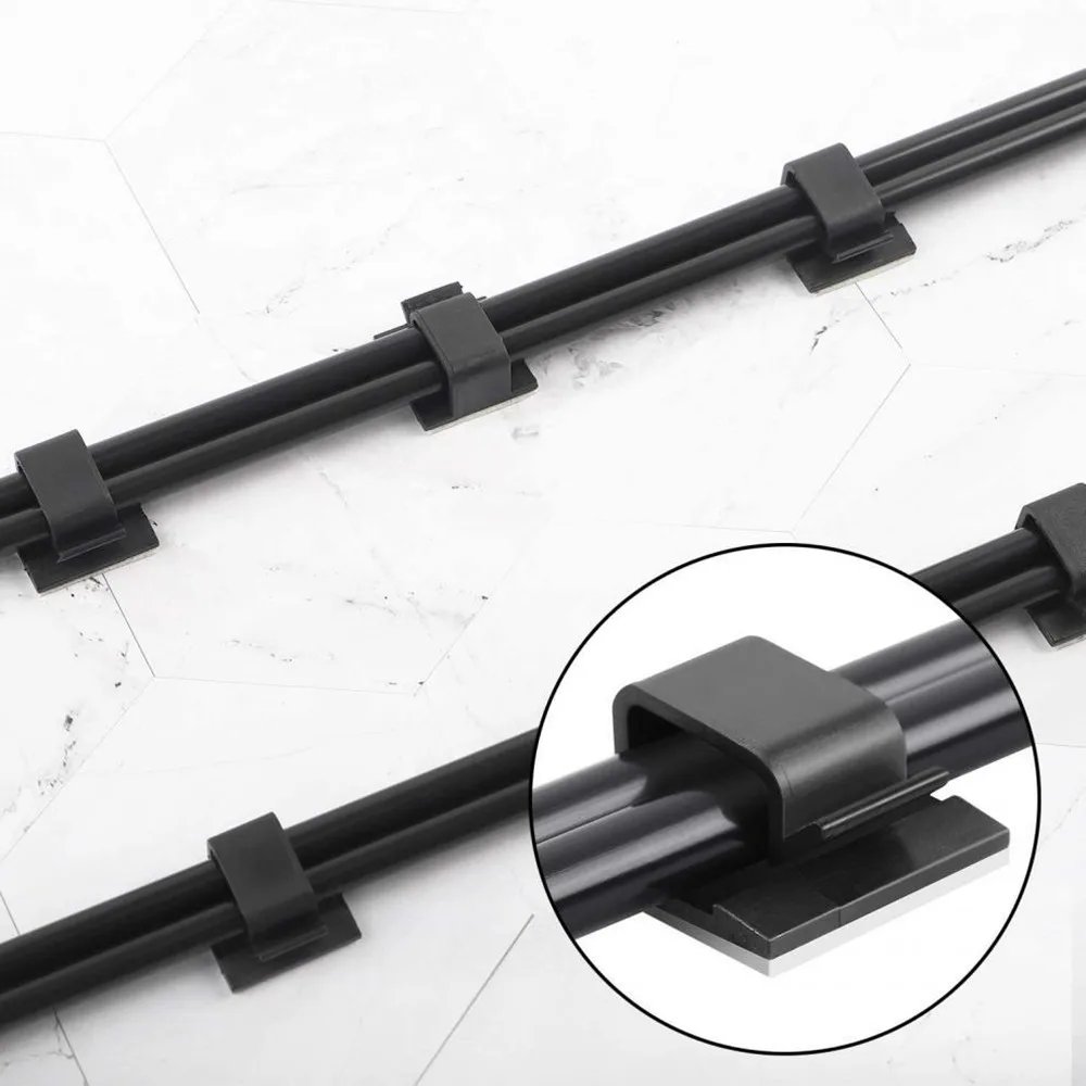 Cable Clips Self Adhesive Cord Management Black Wire Holder Organizer Clamp Self-adhesive Car Wire Clip Accessories