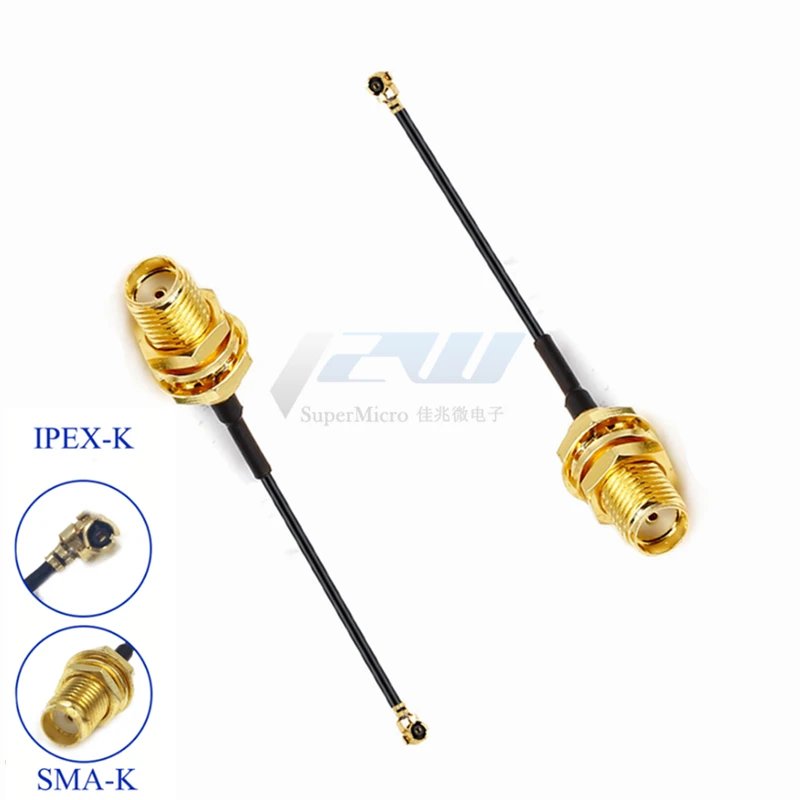 5 Pcs/Lot IPEX to SMA, SMA Connector Cable Female to UFL/ u.FL/ IPX/IPEX,RF Coax Adapter Assembly Pigtail Cable 1.13MM RP-SMA-KY 5 Pcs/Lot IPEX to SMA, SMA Connector Cable Female to UFL/ u.FL/ IPX/IPEX,RF Coax Adapter Assembly Pigtail Cable 1.13MM RP-SMA-KY
