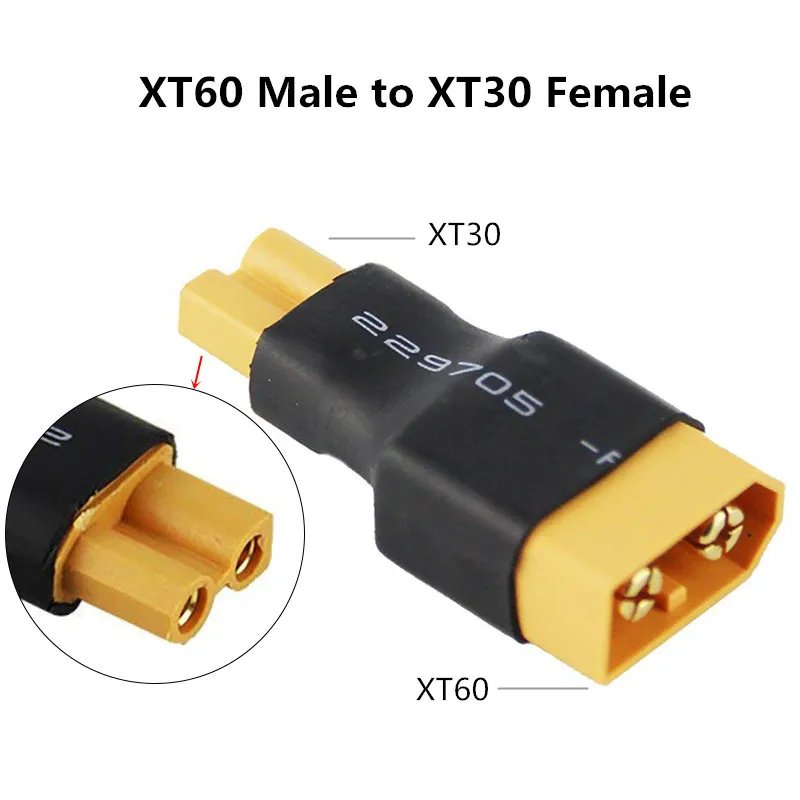 1pcs XT60 to XT30 Connector Adapter Male/Female Plug 10CM 16AWG Silicone Wire Cable for RC FPV Quadcopter CineLog35 Drone Parts