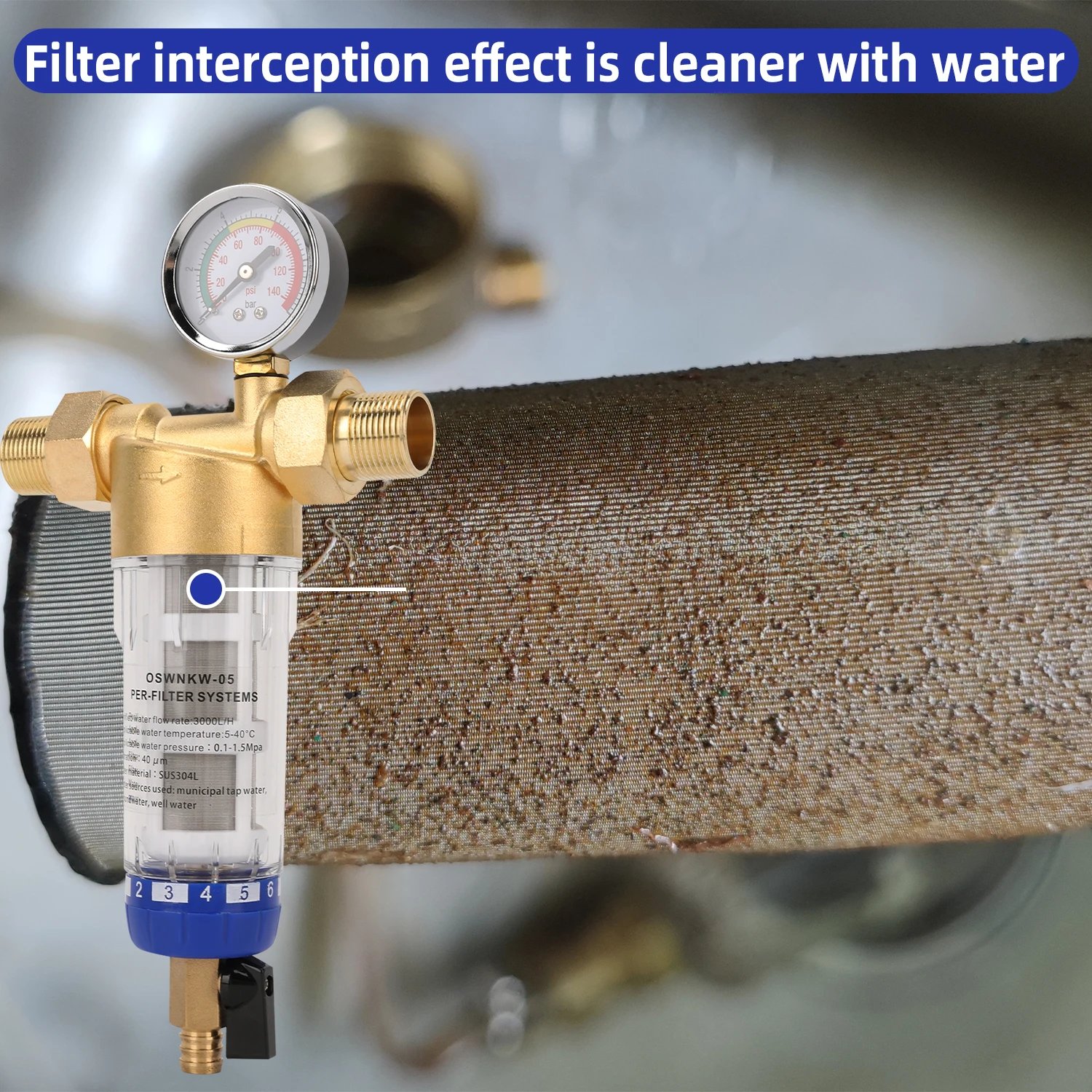 Pre Filter Purifier Whole House Spin Down Sediment Water Filter Central Prefilter System Backwash Stainless Steel Mesh Pre Filter Purifier Whole House Spin Down Sediment Water Filter Central Prefilter System Backwash Stainless Steel Mesh