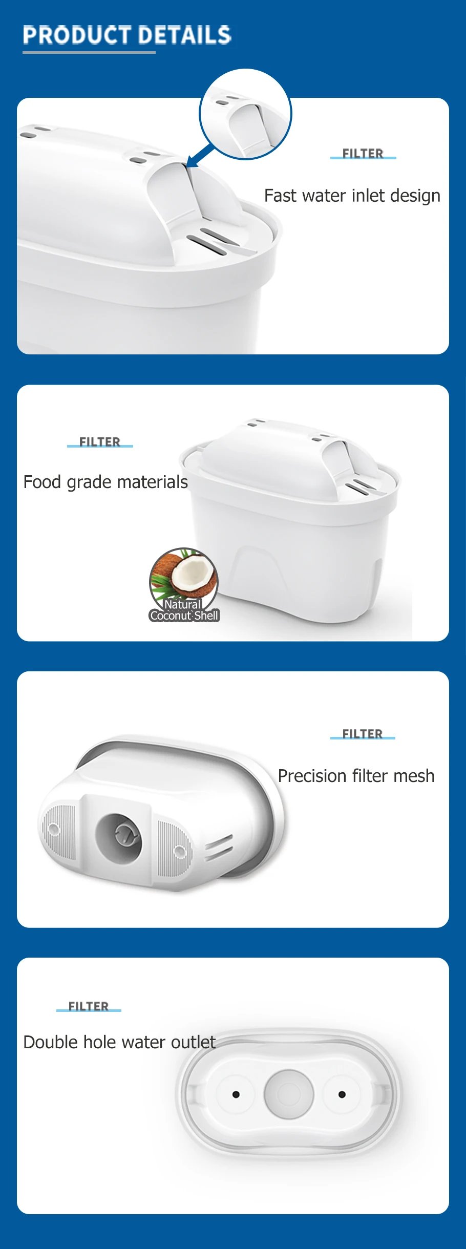 For Brita Maxtra 2PCS/6PCS Water Filters Cartridge Limescale Chlorine Impurities Purify Kettle Activate Carbon Water Filter