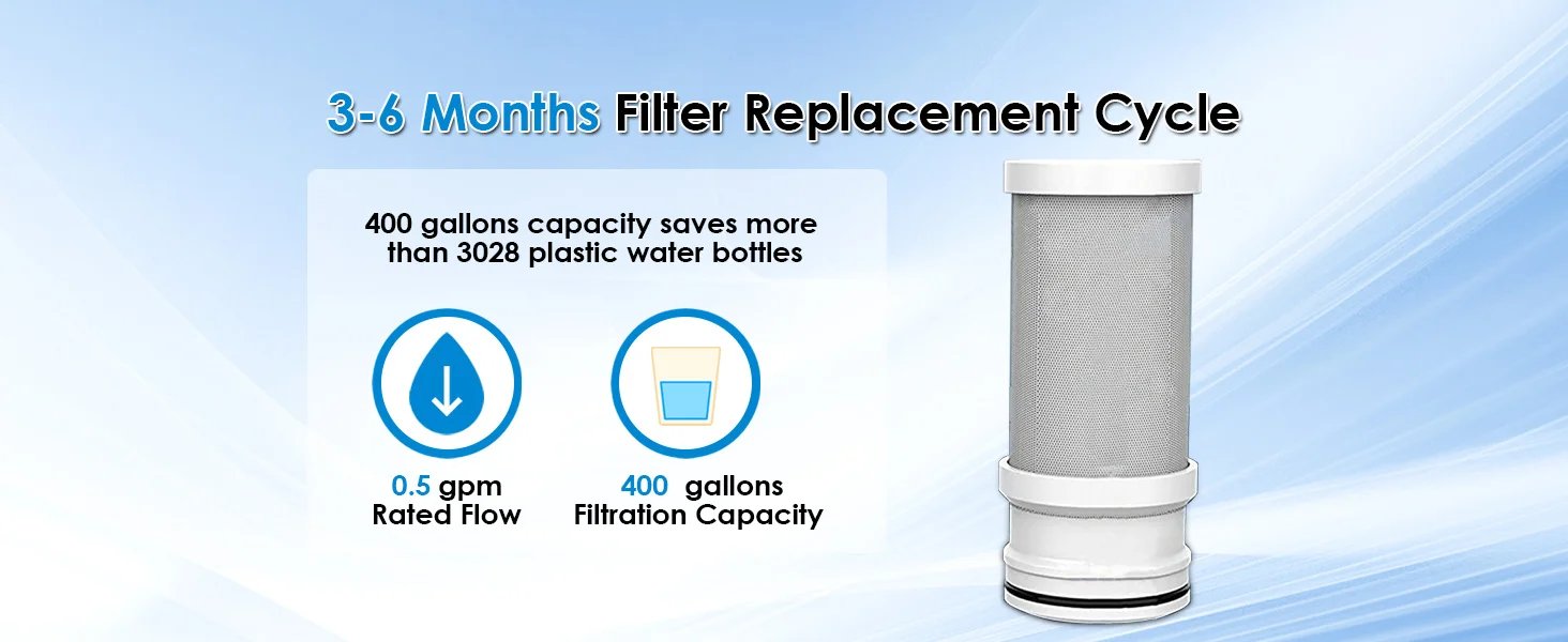 Faucet Tap Water Filter Purifier System, Reduces Lead, Chlorine & Bad Taste NSF Certified 320-Gallon Kitchen Faucet Tap Water Filter Purifier System, Reduces Lead, Chlorine & Bad Taste NSF Certified 320-Gallon Kitchen