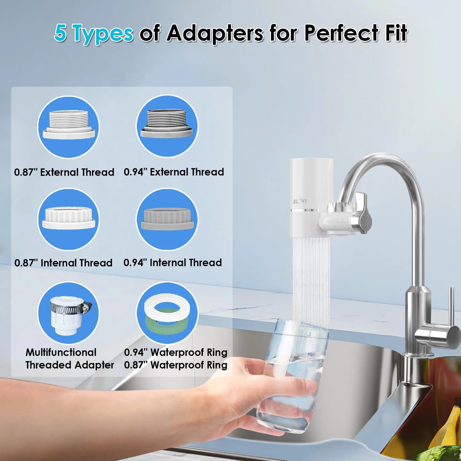 Faucet Tap Water Filter Purifier System, Reduces Lead, Chlorine & Bad Taste NSF Certified 320-Gallon Kitchen Faucet Tap Water Filter Purifier System, Reduces Lead, Chlorine & Bad Taste NSF Certified 320-Gallon Kitchen