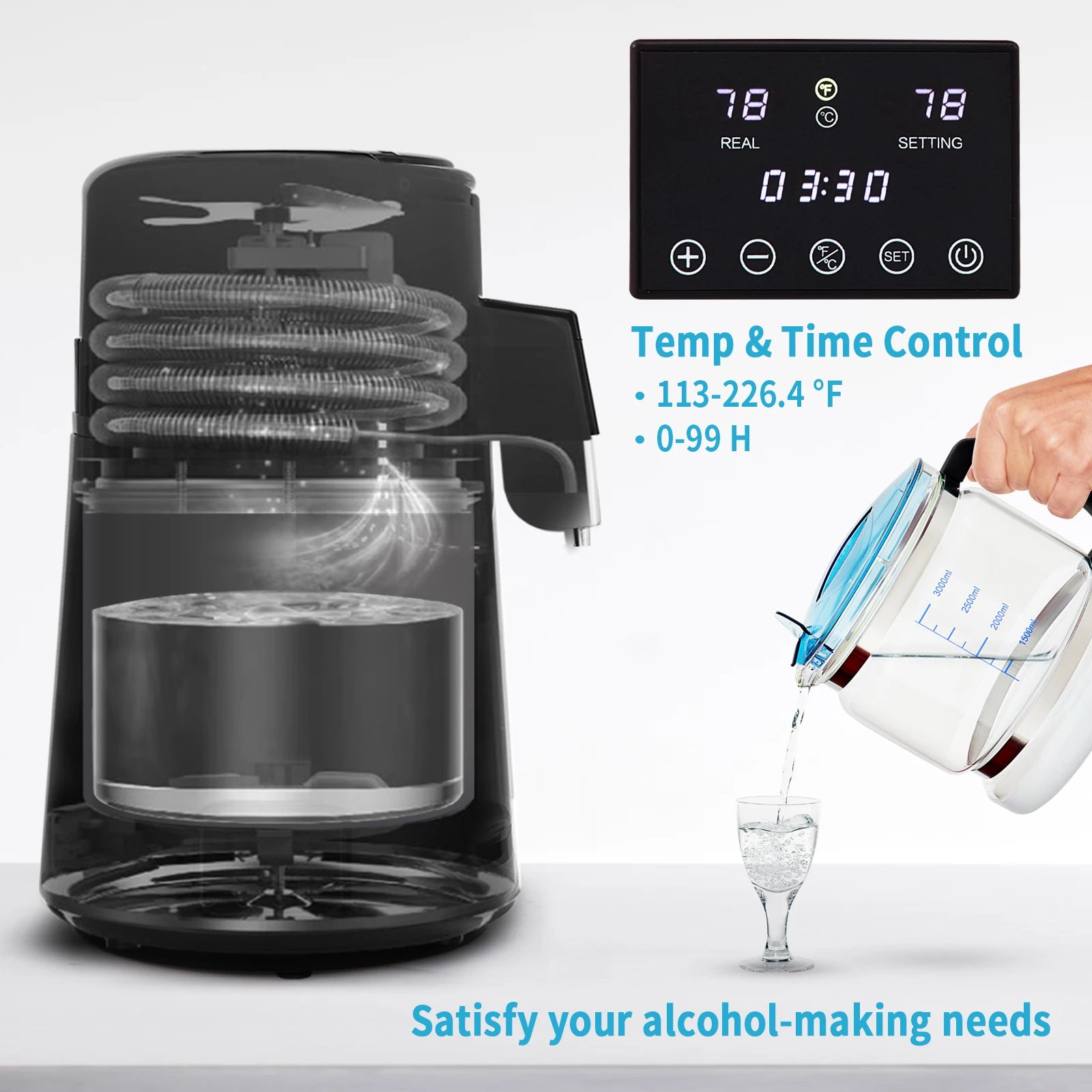 4L Water Distiller Purifier Filter Dispenser Drinking Bottle Softener Dual Temp Display Overheat Protection Home Appliance 4L Water Distiller Purifier Filter Dispenser Drinking Bottle Softener Dual Temp Display Overheat Protection Home Appliance