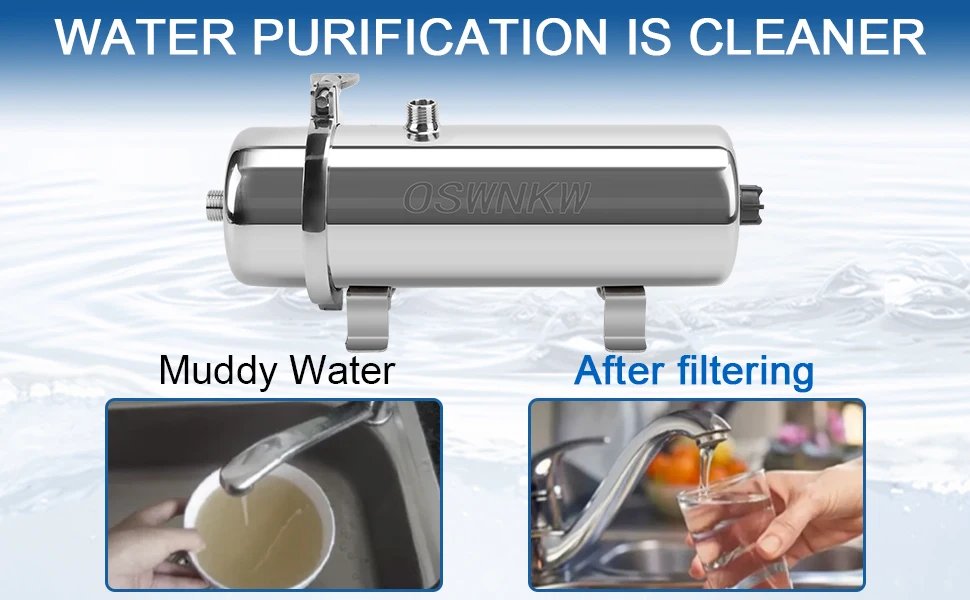 PVDF Water Purifier Whole House Ultration Water Filter 0.01um Filters 1000L/H SUS304 Drinkable Water Lasts Exceed 5 Years PVDF Water Purifier Whole House Ultration Water Filter 0.01um Filters 1000L/H SUS304 Drinkable Water Lasts Exceed 5 Years