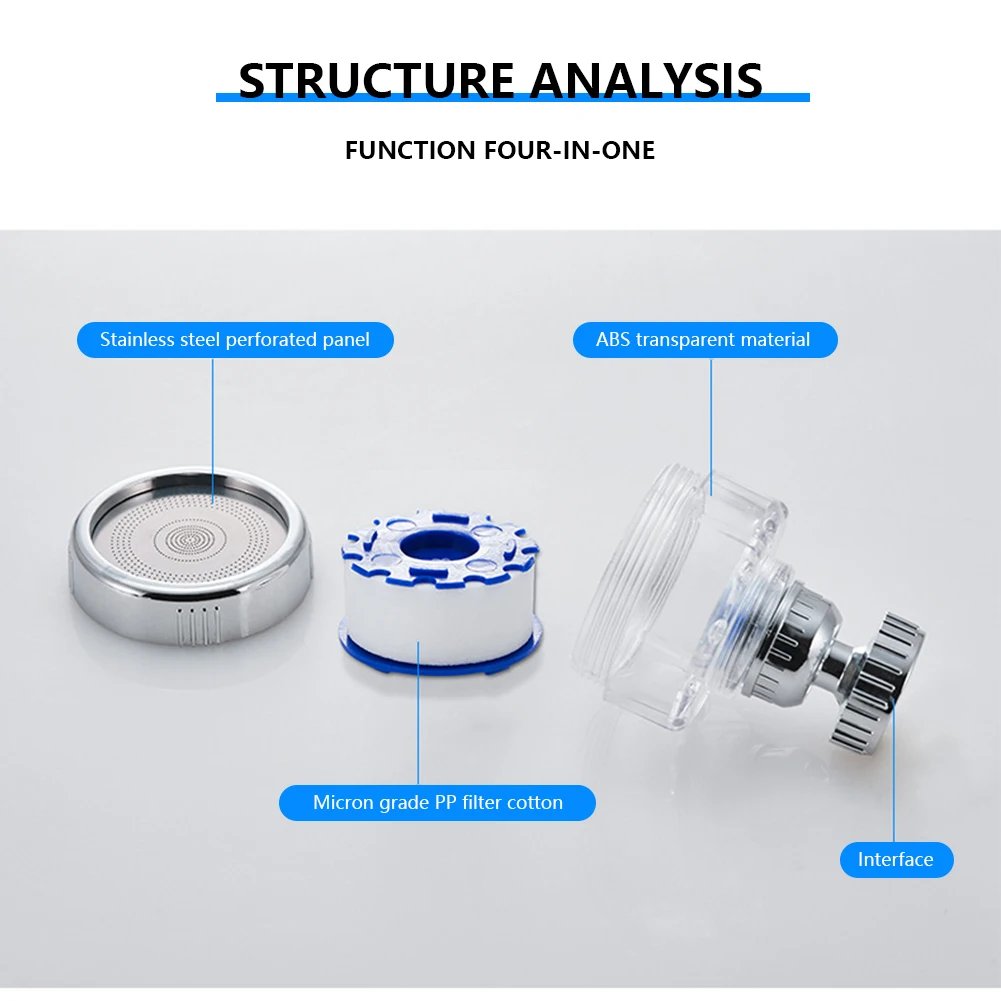 Faucet Mount Filters Pressurized Sink Faucet Water Filter Universal Bath Faucet Connector Splash Proof for Home Bathroom Kitchen