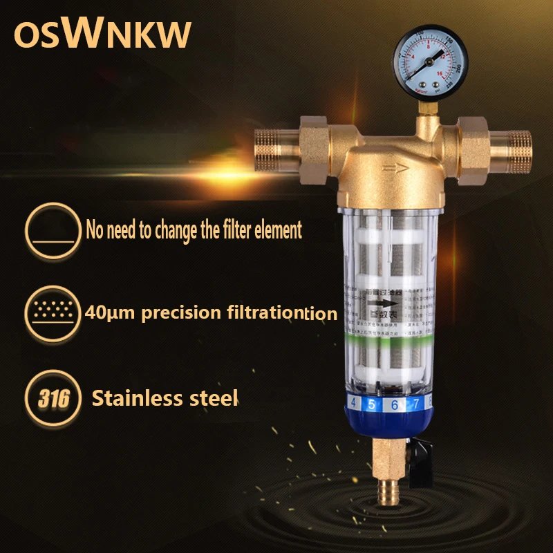 Pre Filter Backwash Stainless Steel Mesh Purifier Central Prefilter Water Filter Sediment Filtration Whole House Water Filter