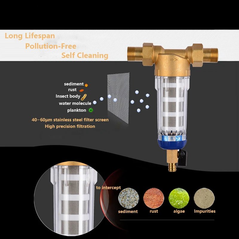 Pre Filter Backwash Stainless Steel Mesh Purifier Central Prefilter Water Filter Sediment Filtration Whole House Water Filter Pre Filter Backwash Stainless Steel Mesh Purifier Central Prefilter Water Filter Sediment Filtration Whole House Water Filter