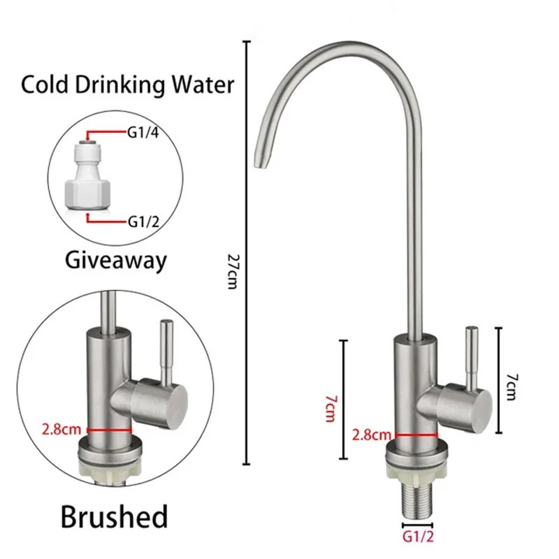304 Stainless Steel Kitchen Water Purifier, Single Cooling Rotatable Water Purifier, Direct Drinking Water Faucet 304 Stainless Steel Kitchen Water Purifier, Single Cooling Rotatable Water Purifier, Direct Drinking Water Faucet