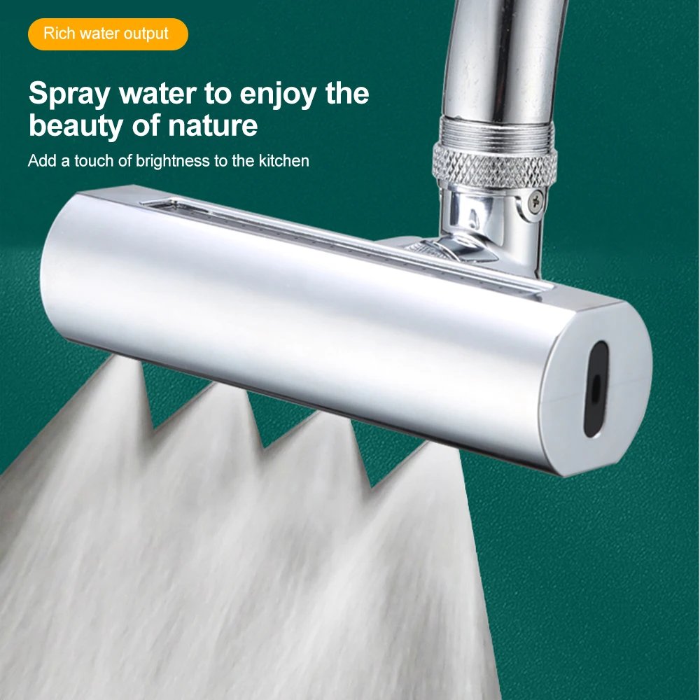 Modern Design Swivel Waterfall Kitchen Faucet Thread Anti-Splash Device Rotary Bubbler Booster Extension Spout Universal Fitting