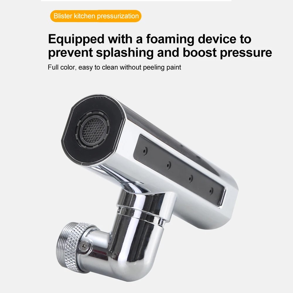 Modern Design Swivel Waterfall Kitchen Faucet Thread Anti-Splash Device Rotary Bubbler Booster Extension Spout Universal Fitting