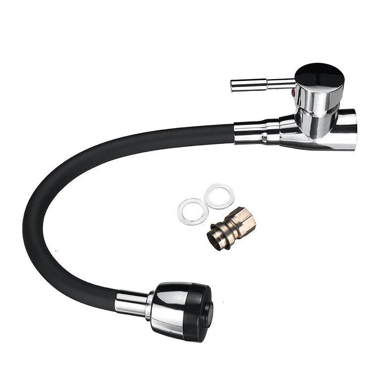 360Rotating Flexible Kitchen Basin Faucet Single Handle Polished Chrome Black Cold and Hot Water Mixer Tap Torneira Deck Mounted