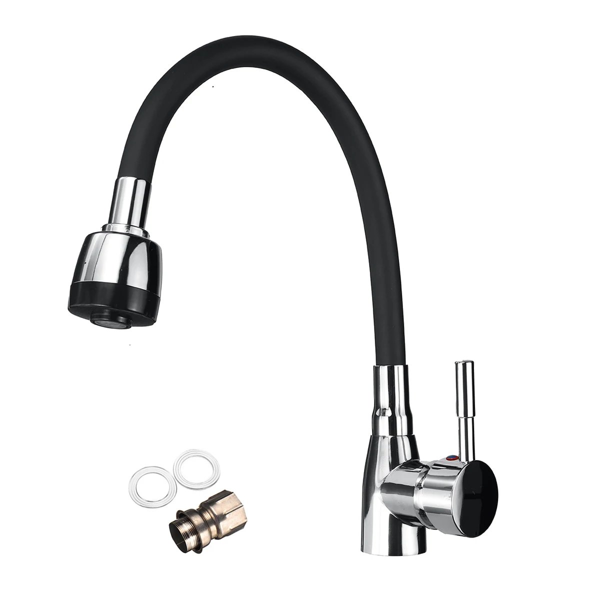 360Rotating Flexible Kitchen Basin Faucet Single Handle Polished Chrome Black Cold and Hot Water Mixer Tap Torneira Deck Mounted