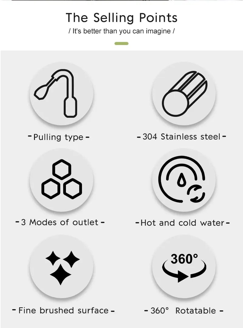 Kitchen Faucets Brushed Nickel Pull Out Kitchen Sink Water Tap Deck Mounted Mixer Stream Sprayer Head Hot Cold Taps Black Chrome