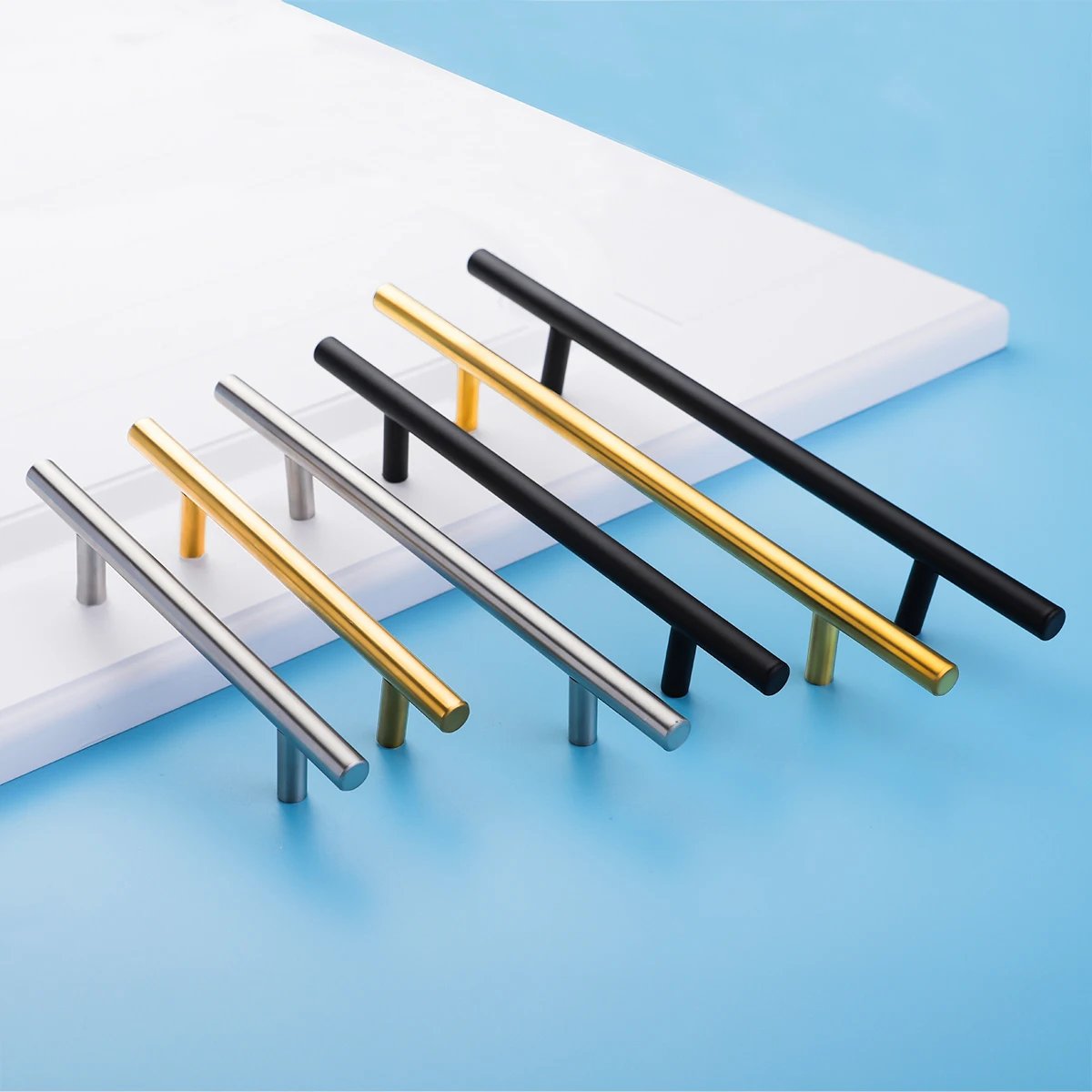 Black Golden Silver Handle Stainless Steel Kitchen Cabinet Door Knob Furniture Drawer Pull Hardware Pulls T Bar Handle Black Golden Silver Handle Stainless Steel Kitchen Cabinet Door Knob Furniture Drawer Pull Hardware Pulls T Bar Handle