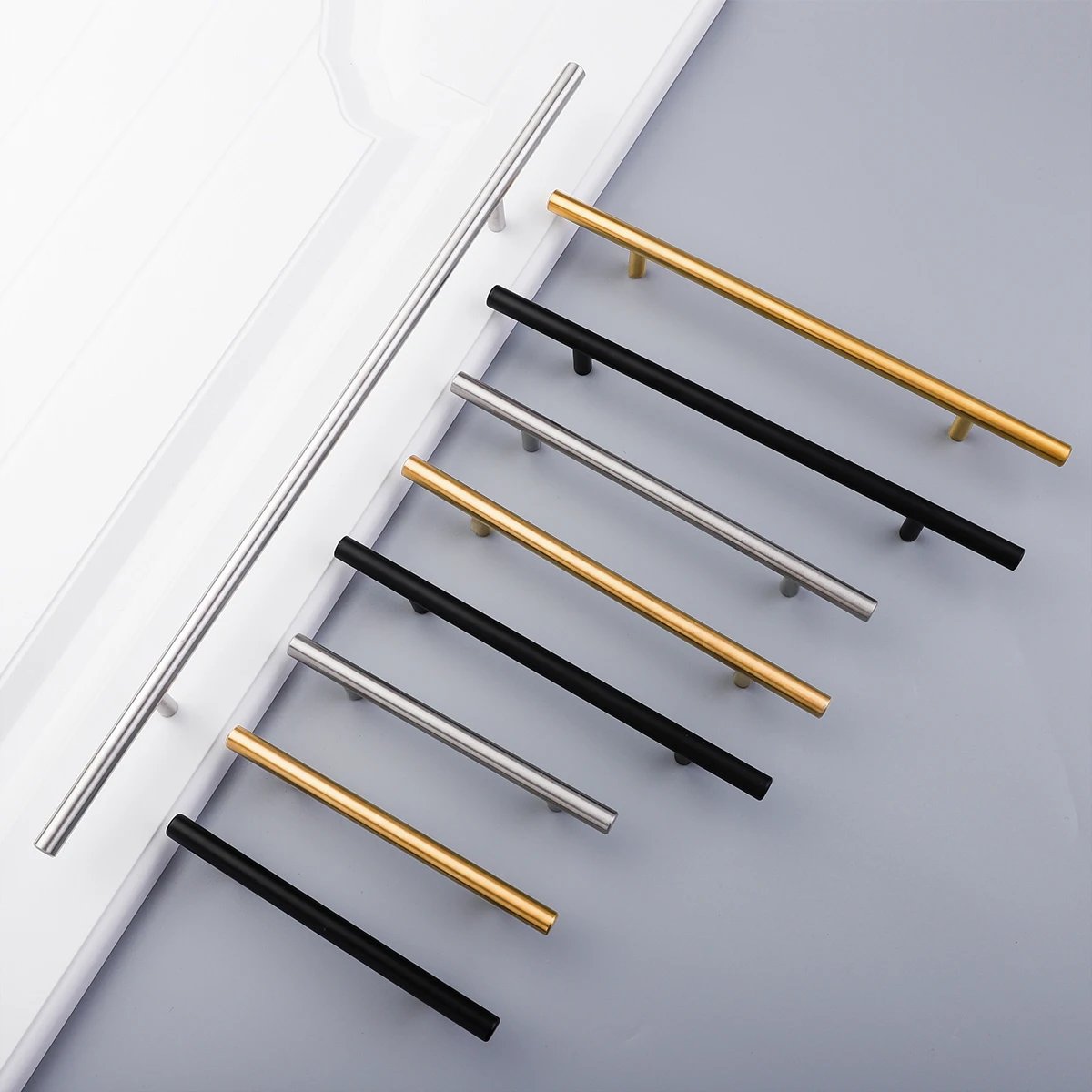 Black Golden Silver Handle Stainless Steel Kitchen Cabinet Door Knob Furniture Drawer Pull Hardware Pulls T Bar Handle Black Golden Silver Handle Stainless Steel Kitchen Cabinet Door Knob Furniture Drawer Pull Hardware Pulls T Bar Handle