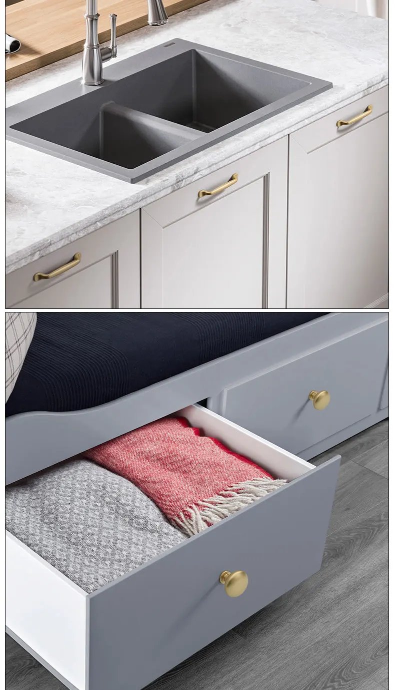 Handles Drawer Cabinet Furniture Kitchen Handles for Cabinet Knob Door Drawer Furniture Kitchen Pearl Golden Simplicity Hardware