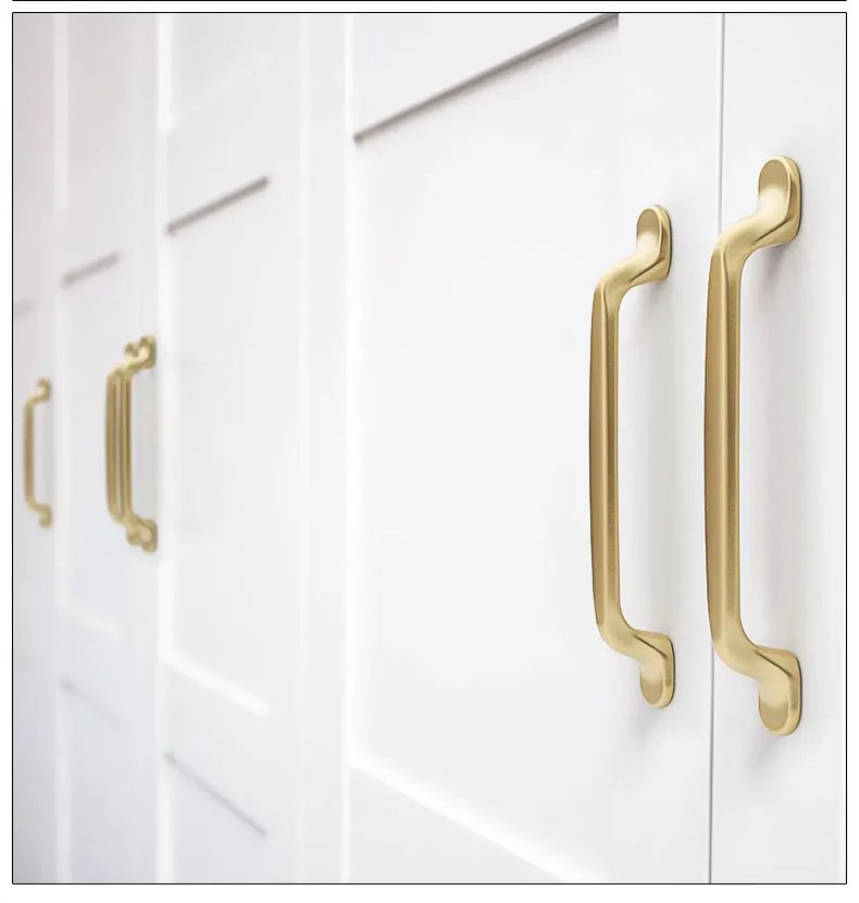 Handles Drawer Cabinet Furniture Kitchen Handles for Cabinet Knob Door Drawer Furniture Kitchen Pearl Golden Simplicity Hardware