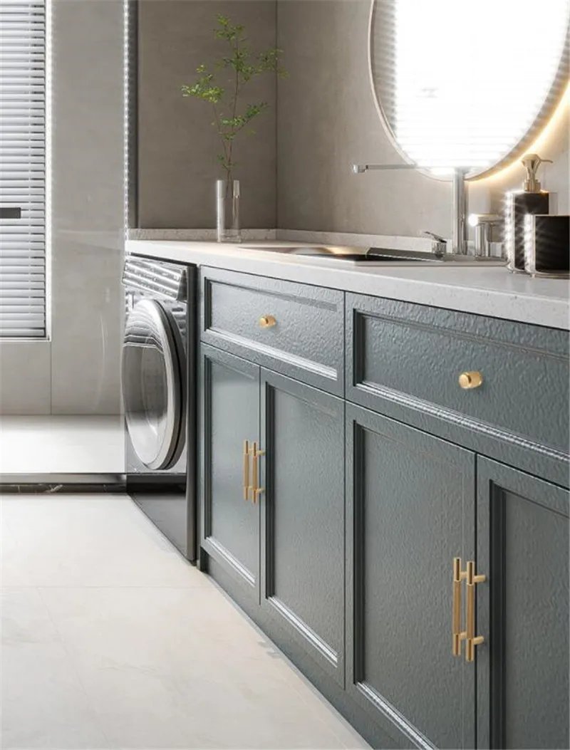 Modern Aluminum Alloy Black Gold Kitchen Cabinet Handles and Knobs Drawer Handles Wardrobe Door Pulls Furniture Hardware