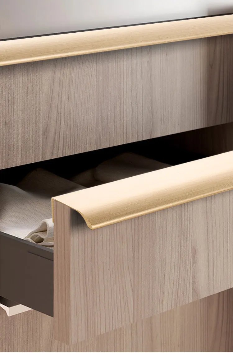 Black Hidden Cabinet Handles Aluminum Alloy Kitchen Handles Cupboard Door Pulls Drawer Knobs Long Furniture Handle Hardware