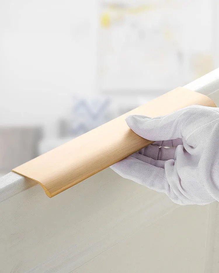 Black Hidden Cabinet Handles Aluminum Alloy Kitchen Handles Cupboard Door Pulls Drawer Knobs Long Furniture Handle Hardware