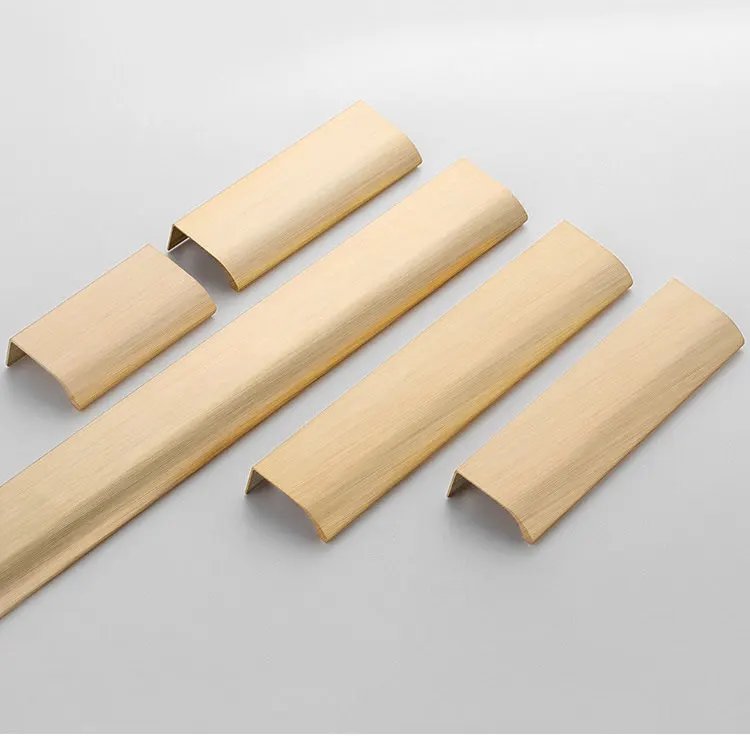 Black Hidden Cabinet Handles Aluminum Alloy Kitchen Handles Cupboard Door Pulls Drawer Knobs Long Furniture Handle Hardware