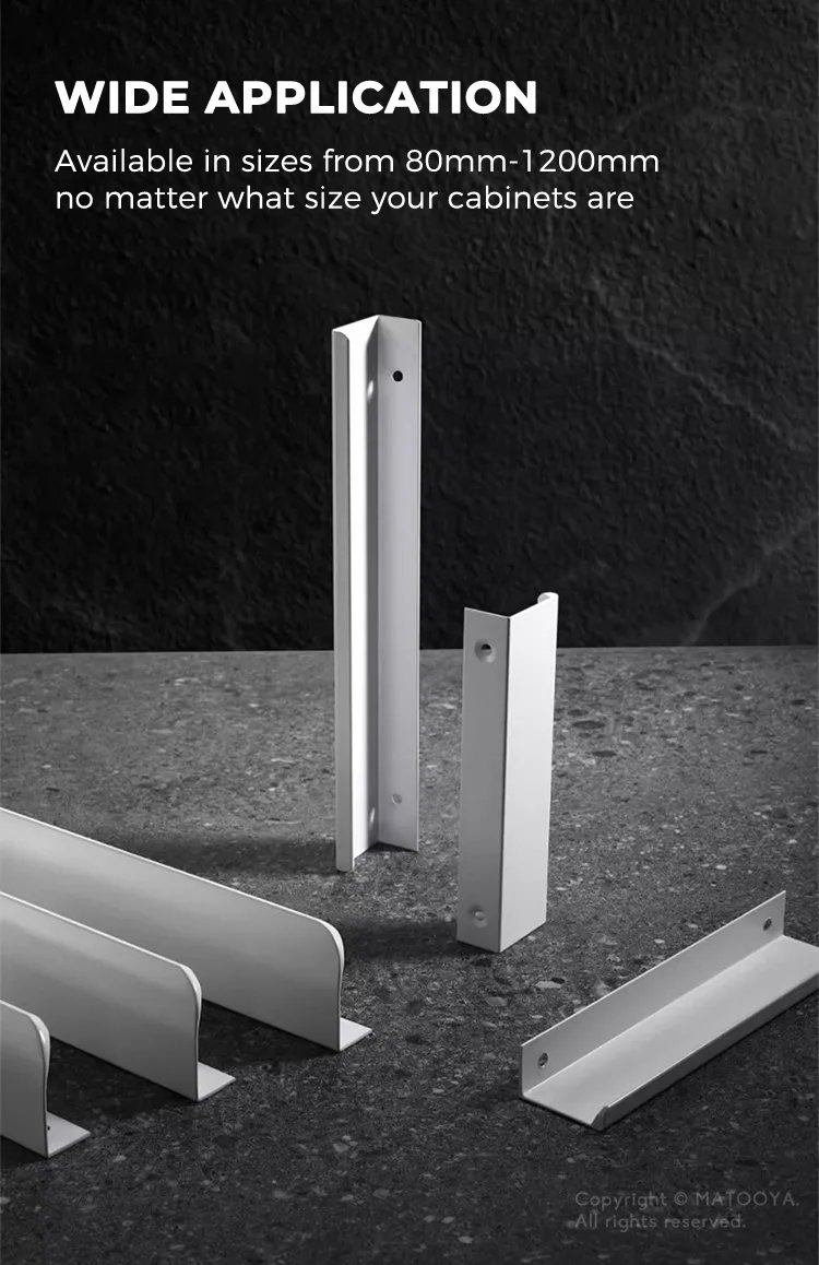 White Hidden Cabinet Pulls Drawer Knobs Long Pull Hidden Handles Aluminum Alloy Kitchen Cupboard Furniture Hardware Cabinet Knob