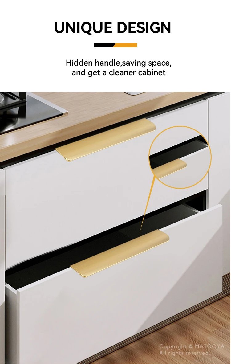 Hidden Cabinet Pulls Drawer Knobs Bedroom Door Handles Aluminum Alloy Kitchen Cupboard Door Pulls Furniture Handle Hardware