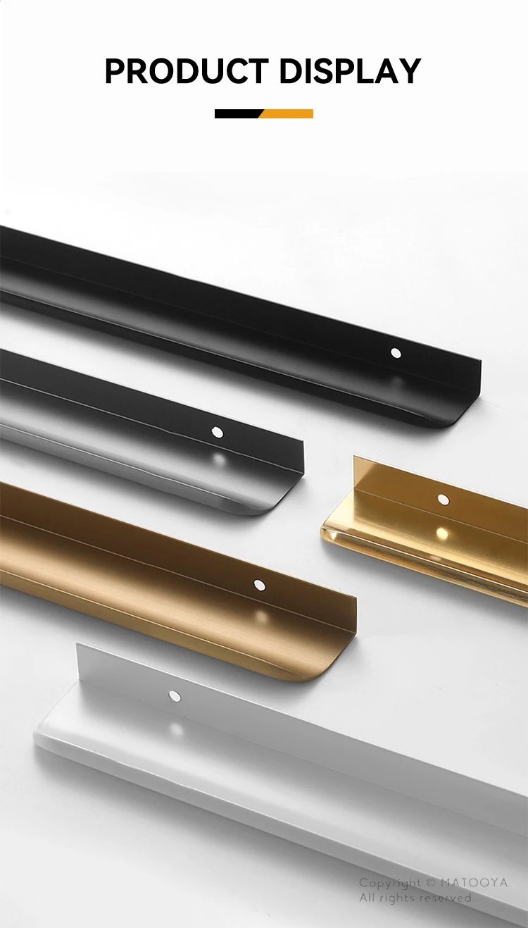 Hidden Cabinet Pulls Drawer Knobs Bedroom Door Handles Aluminum Alloy Kitchen Cupboard Door Pulls Furniture Handle Hardware