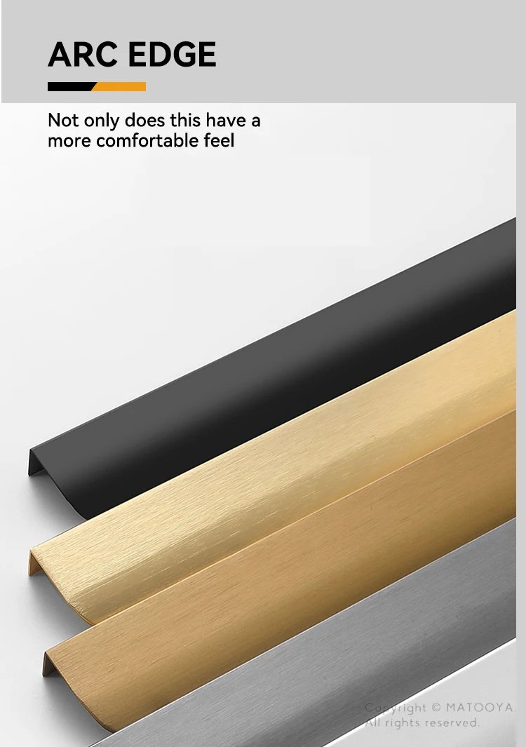 Hidden Cabinet Pulls Drawer Knobs Bedroom Door Handles Aluminum Alloy Kitchen Cupboard Door Pulls Furniture Handle Hardware