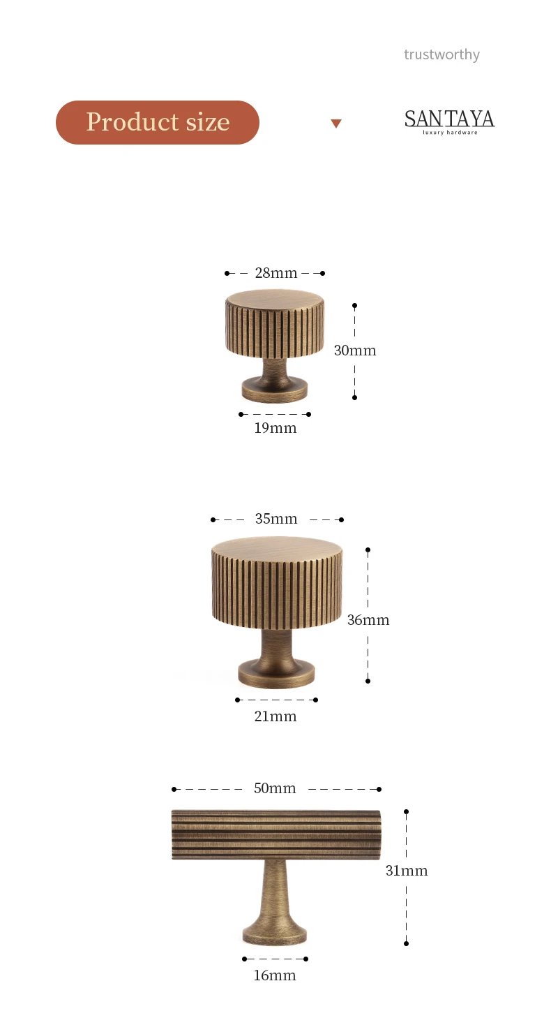 Solid Brass Handles Knitted Ribbed Bedroom Wardrobes Kitchen Cabinet Long Pulls Bronze T-bar Drawers Knobs Door Hardware