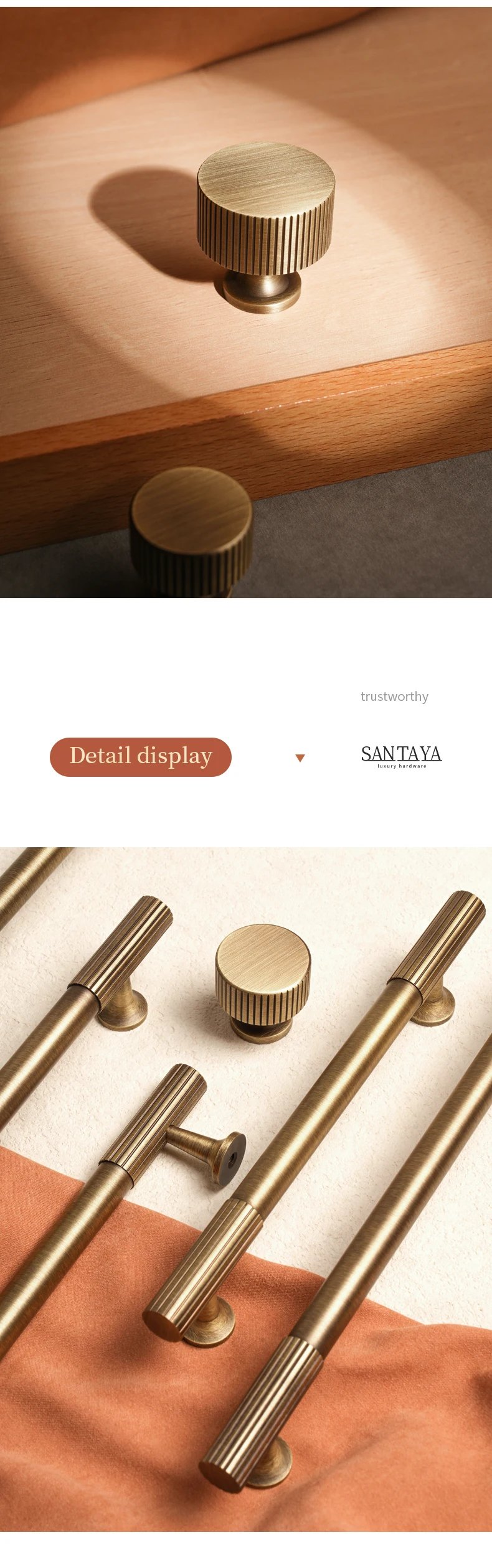 Solid Brass Handles Knitted Ribbed Bedroom Wardrobes Kitchen Cabinet Long Pulls Bronze T-bar Drawers Knobs Door Hardware