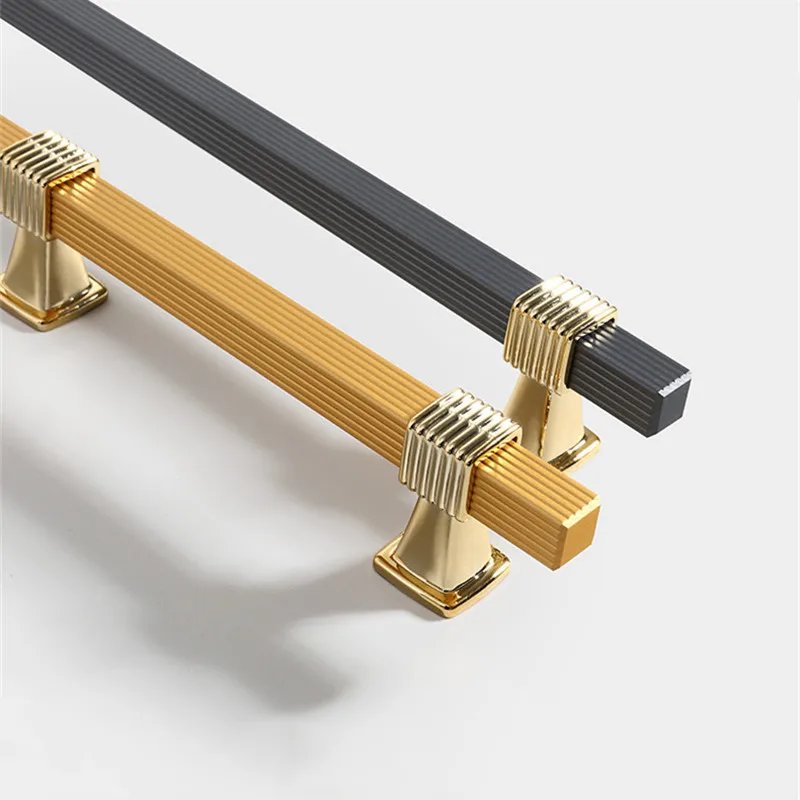 Two-color Stitching European Wardrobe Cabinet Door Handles Kitchen Cupboard Door Pulls Drawer Knobs Furniture Hardware