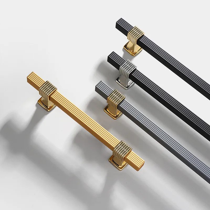 Two-color Stitching European Wardrobe Cabinet Door Handles Kitchen Cupboard Door Pulls Drawer Knobs Furniture Hardware