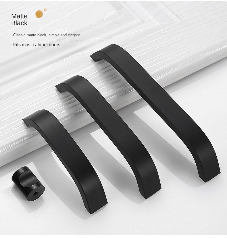 Kitchen Cabinet Knobs and Handles Black Furniture Handle for Cabinet Drawer Pulls Hardware 96mm/128mm/160mm/192mm