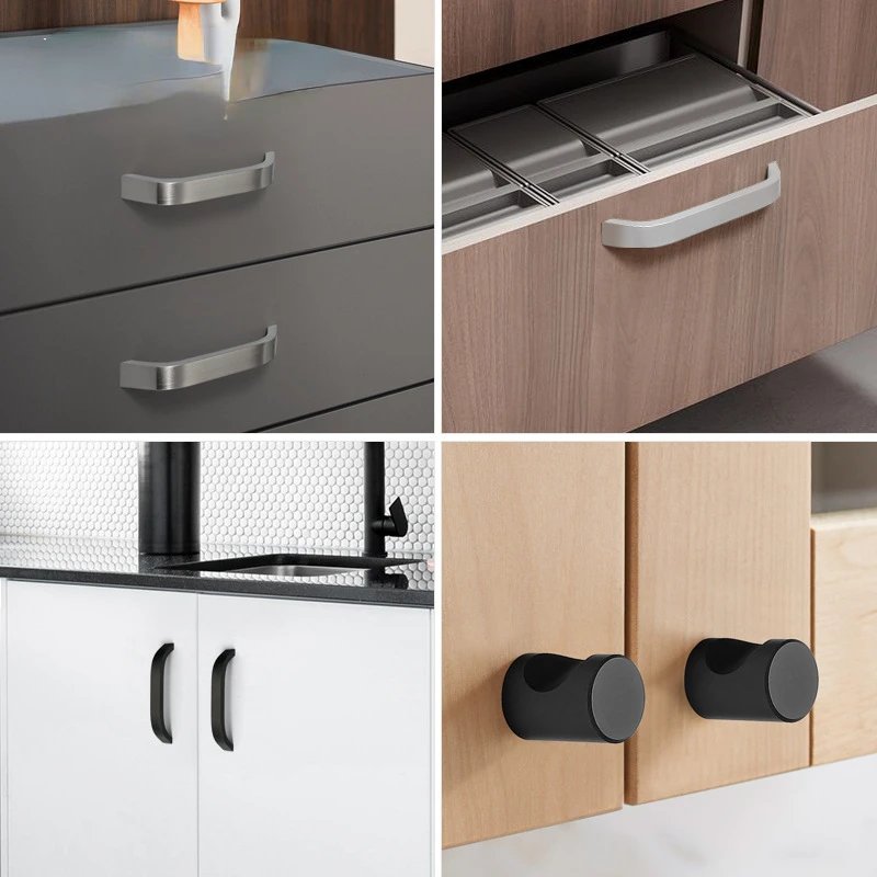 Kitchen Cabinet Knobs and Handles Black Furniture Handle for Cabinet Drawer Pulls Hardware 96mm/128mm/160mm/192mm