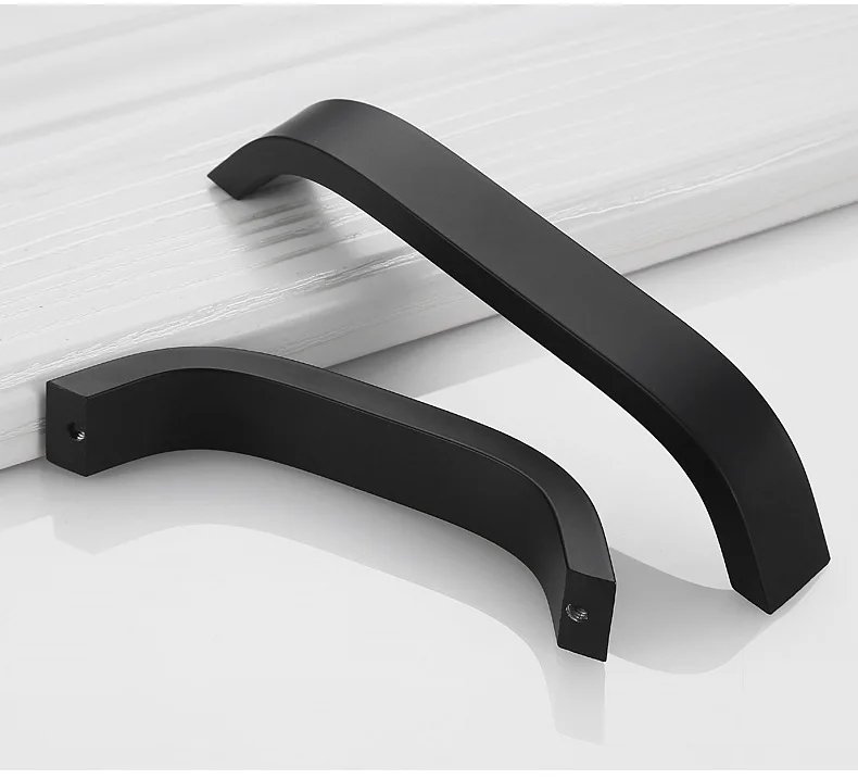 Kitchen Cabinet Knobs and Handles Black Furniture Handle for Cabinet Drawer Pulls Hardware 96mm/128mm/160mm/192mm