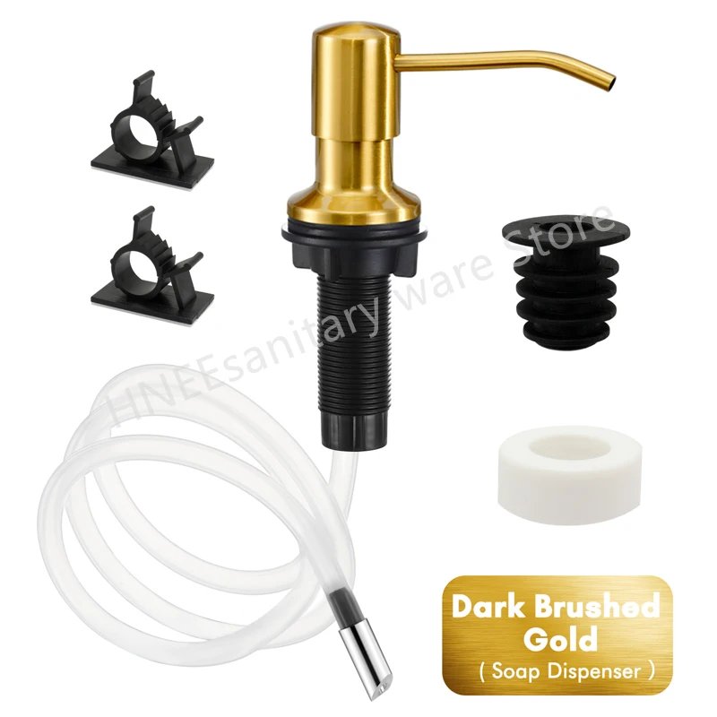 Bathroom Liquid Soap Dispenser Extension Tube Kit Stainless steel Head 1.3m Silicone Tube Kitchen Sink Pump With Check Valve