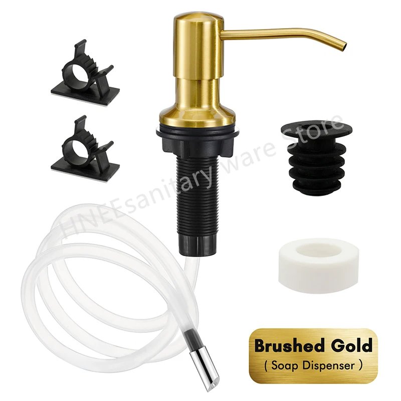 Bathroom Liquid Soap Dispenser Extension Tube Kit Stainless steel Head 1.3m Silicone Tube Kitchen Sink Pump With Check Valve