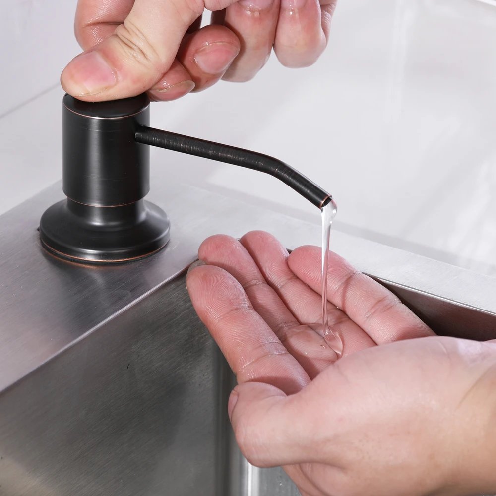 8 Colors Countertop Stainless Steel Kitchen Sink Brushed Gold Liquid Soap Dispenser Large Capacity Liquid Detergent Pump Bottle