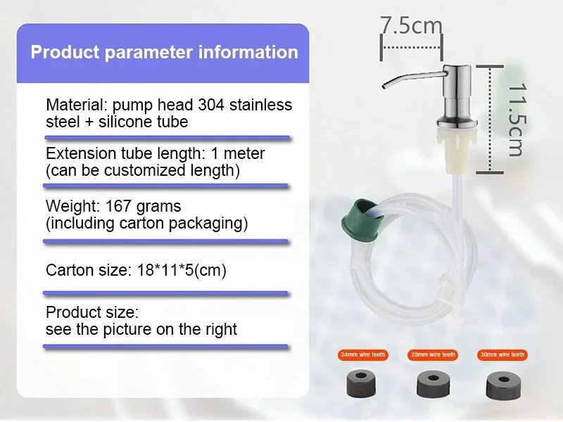 kitchen Sink Liquid Pump Soap Dispensers Stainless Steel 500ML Liquid Soap Bottle Mount Hand Pressure Dispenser For Liquid Soap