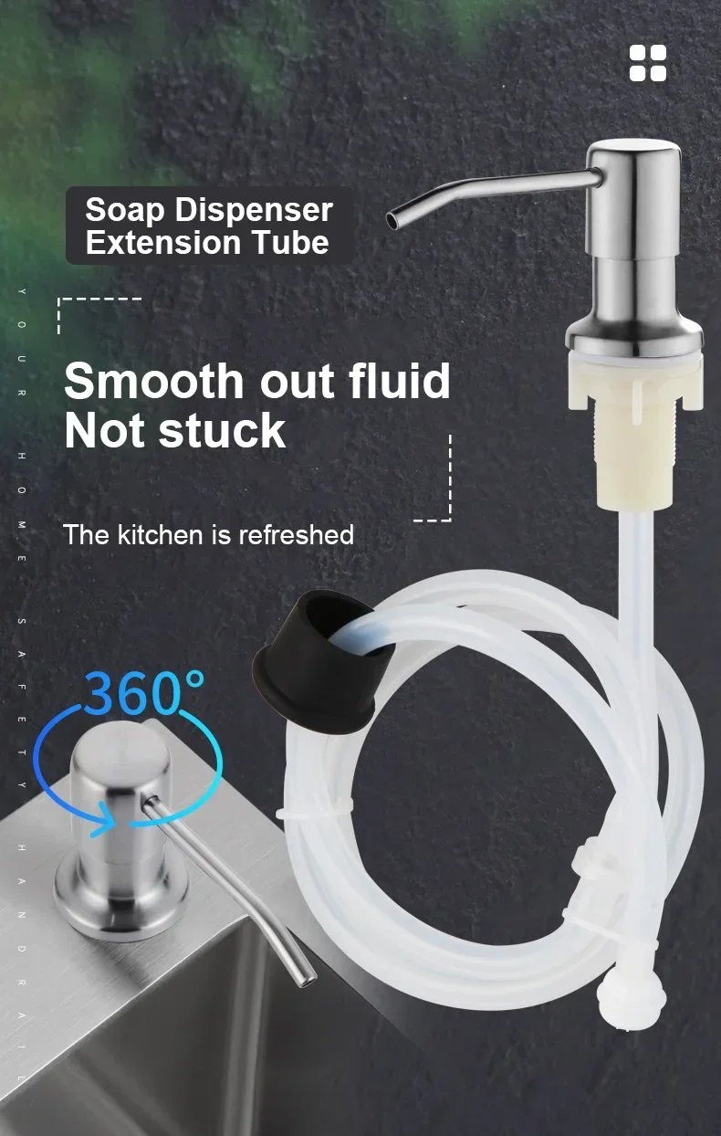 kitchen Sink Liquid Pump Soap Dispensers Stainless Steel 500ML Liquid Soap Bottle Mount Hand Pressure Dispenser For Liquid Soap