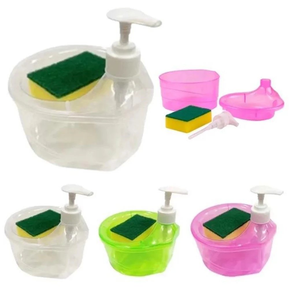 Soap Dispenser Pump With Sponge Manual Press Cleaning Liquid Container Manual Press Soap Organizer Kitchen Tool Buy 1 Get 1 Free