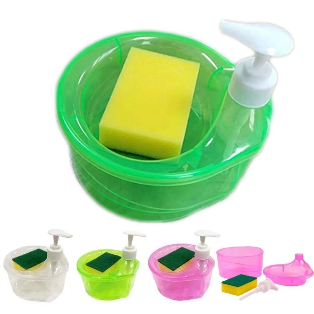 Soap Dispenser Pump With Sponge Manual Press Cleaning Liquid Container Manual Press Soap Organizer Kitchen Tool Buy 1 Get 1 Free