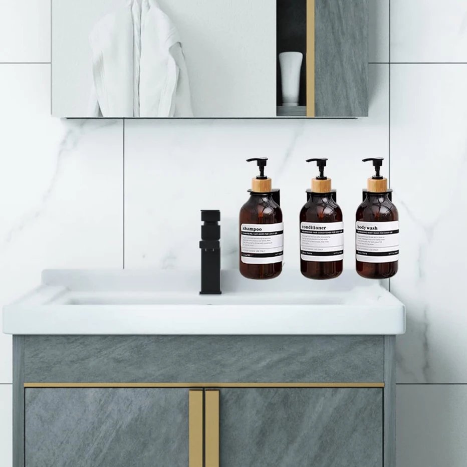 300/500ml Bathroom Soap Dispenser Wall Mounted Shampoo Shower Gel Lotion Refillable Empty Bottle Kitchen Accessories