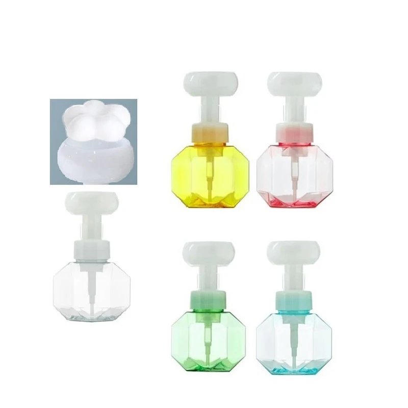 Flower Soap Dispenser Foam Pump Bottle Kitchen Plastic Refillable Containers For Cosmetic Facial Cleanser Shampoo Shower 300Ml