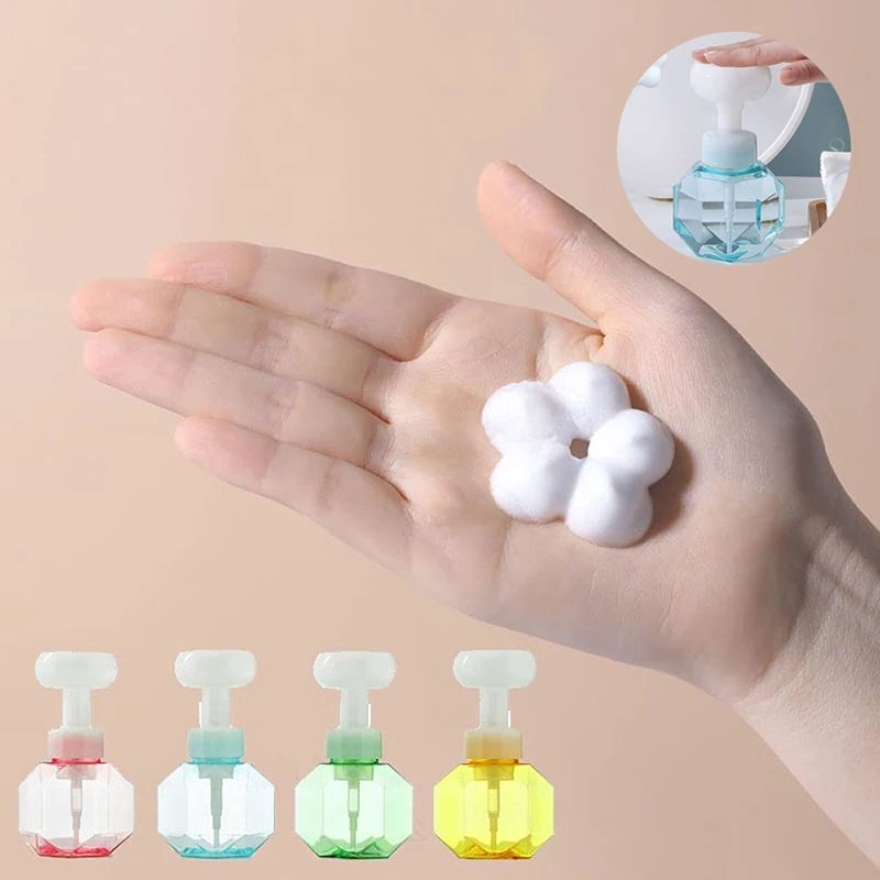 Flower Soap Dispenser Foam Pump Bottle Kitchen Plastic Refillable Containers For Cosmetic Facial Cleanser Shampoo Shower 300Ml