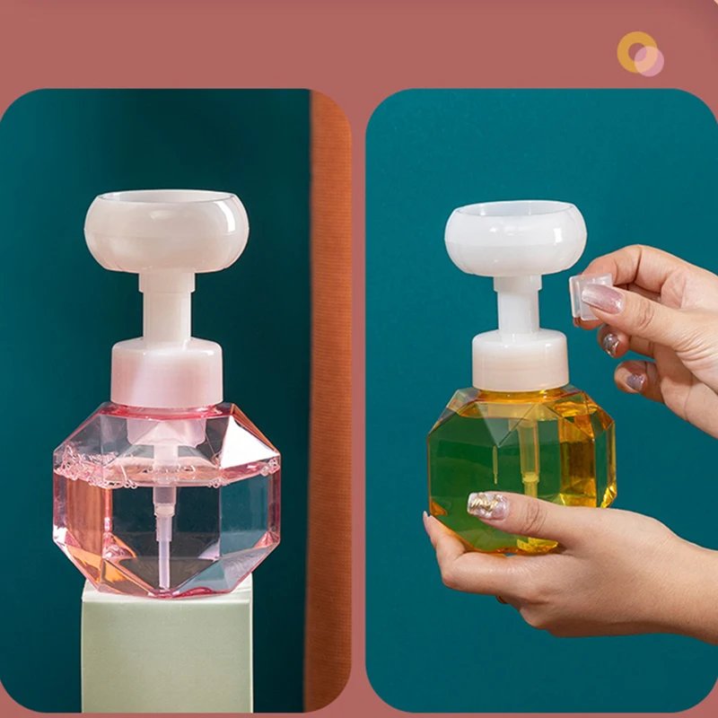 Flower Soap Dispenser Foam Pump Bottle Kitchen Plastic Refillable Containers For Cosmetic Facial Cleanser Shampoo Shower 300Ml